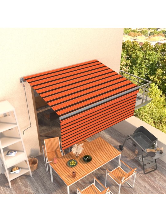 Automaattisesti kelautuva markiisi verhot 3,5x2,5 m oranssirusk