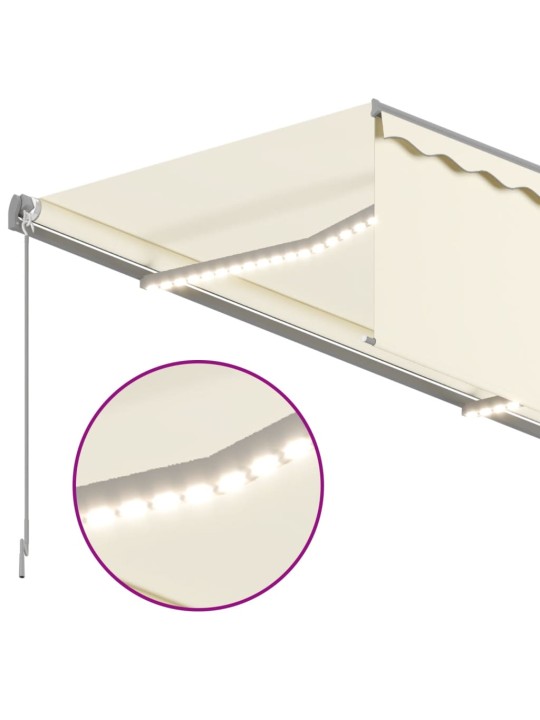 Sisäänkelattava markiisi verho/LED/tuulisensori 4x3 m kerma