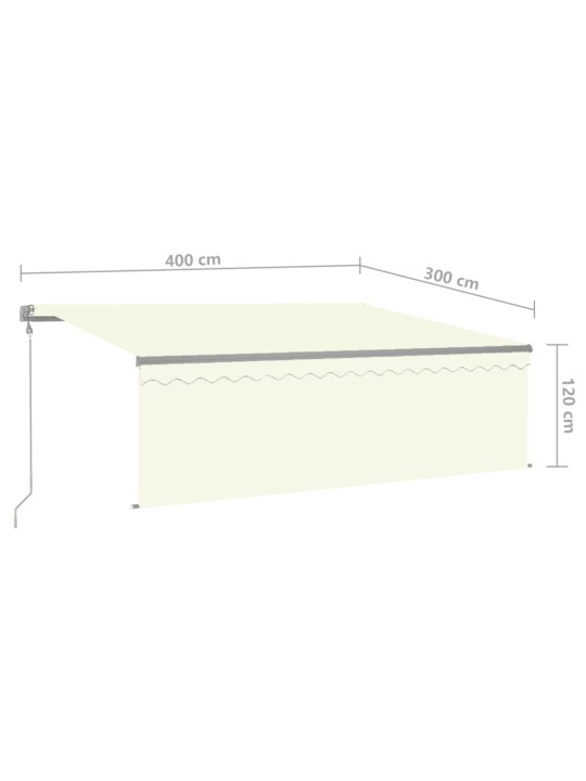 Sisäänkelattava markiisi verho/LED/tuulisensori 4x3 m kerma