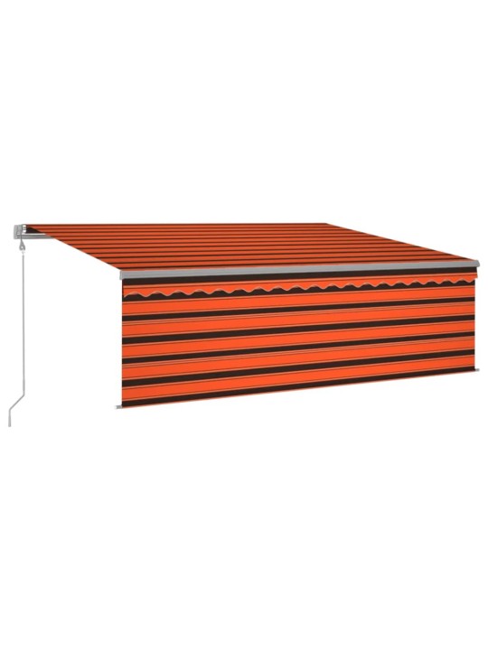 Sisäänkelattava markiisi verho/LED/tuulisens 4x3 m oranssirusk