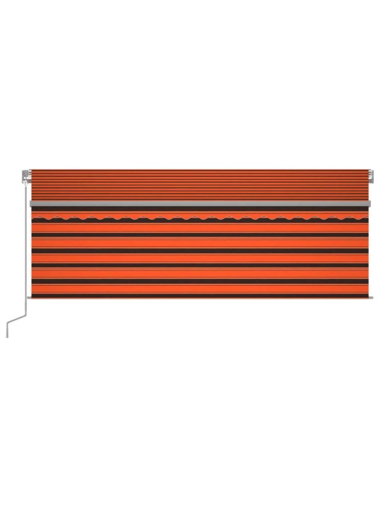 Sisäänkelattava markiisi verho/LED/tuulisens 4x3 m oranssirusk