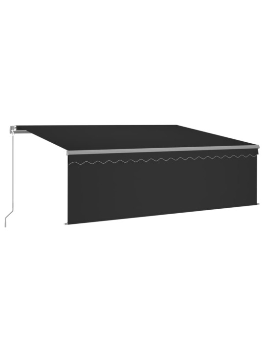 Manuaalisesti kelattava markiisi verho/LED 4,5x3 m antrasiitti