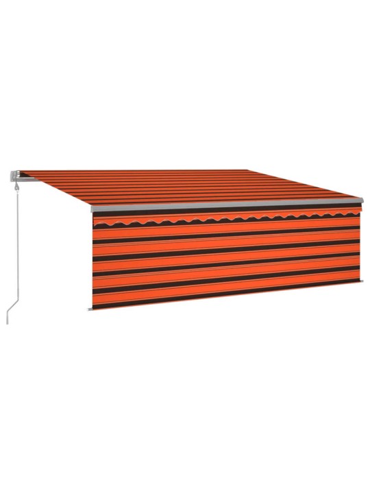 Automaattisesti kelattava markiisi verhoilla 4,5x3m oranssirusk