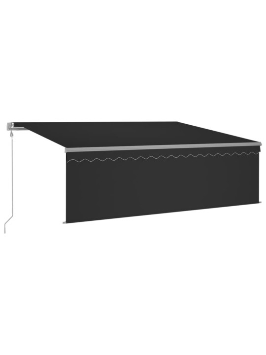 Automaattimarkiisi verho/LED/tuulisens. 4,5x3 m antrasiitti