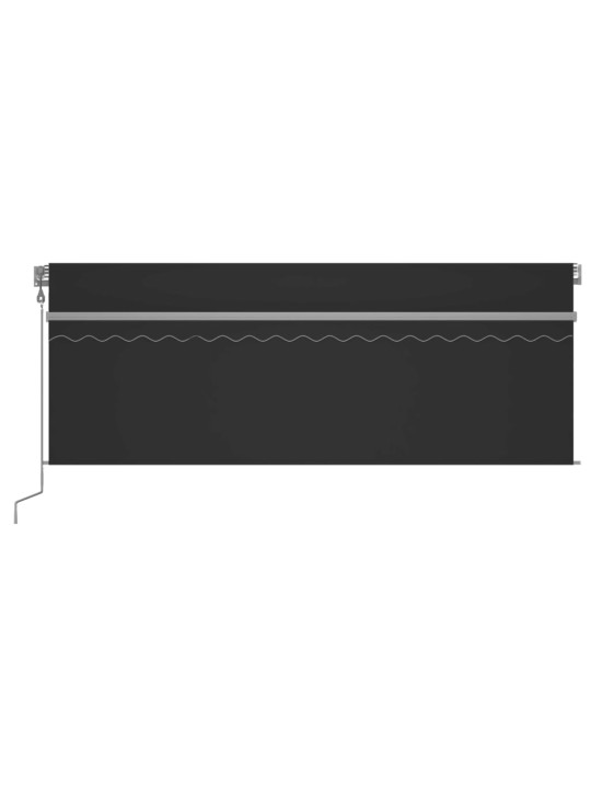 Automaattimarkiisi verho/LED/tuulisens. 4,5x3 m antrasiitti