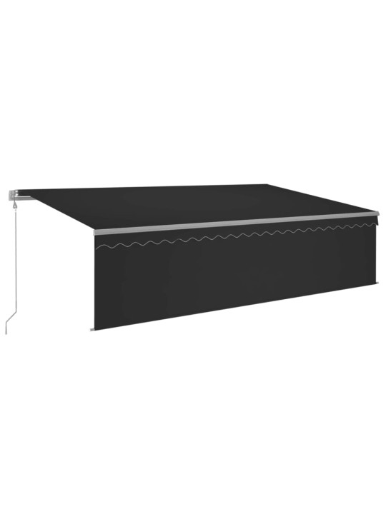 Automaattimarkiisi verho/LED/tuulisensori 5x3 m antrasiitti