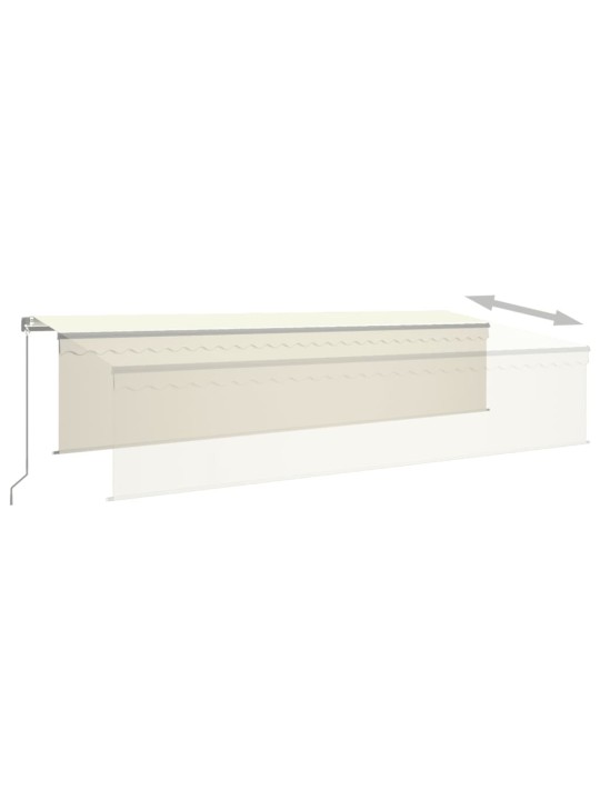 Käsin sisäänkelattava markiisi verhot/LED 6x3 m kerma