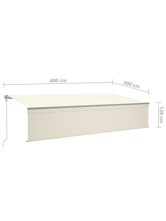 Automaattimarkiisi verho/LED/tuulisensori 6x3 m kerma
