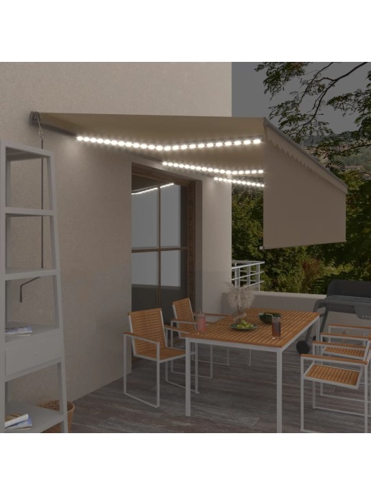 Automaattimarkiisi verho/LED/tuulisensori 6x3 m kerma