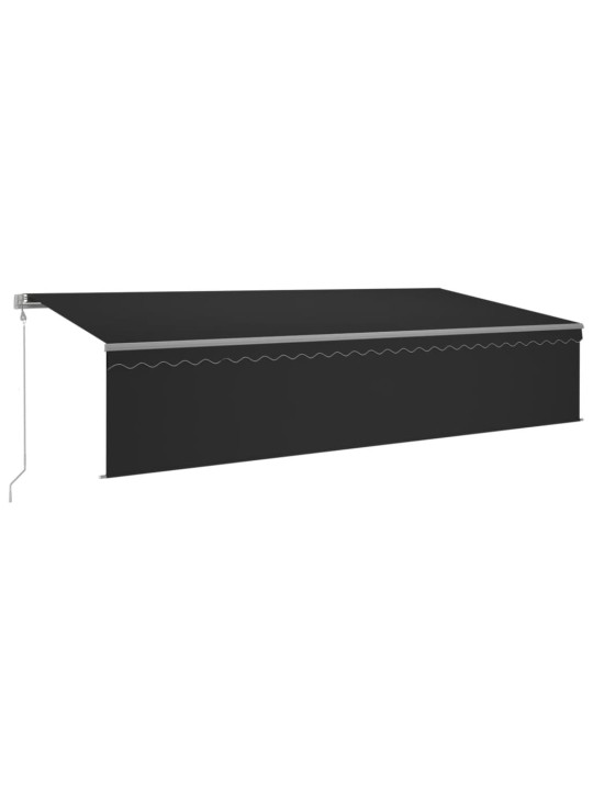 Automaattimarkiisi verho/LED/tuulisensori 6x3 m antrasiitti