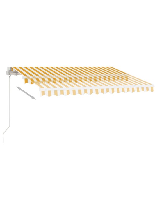Sisäänkelattava markiisi ledillä 300x250cm keltavalkoinen