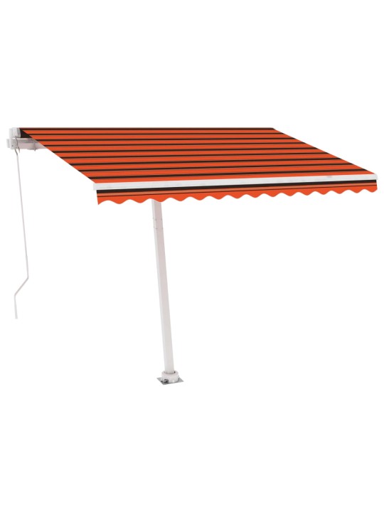 Sisäänkelattava markiisi ledillä 300x250 cm oranssiruskea