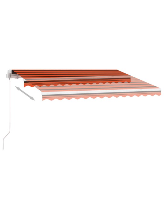 Sisäänkelattava markiisi ledillä 300x250 cm oranssiruskea