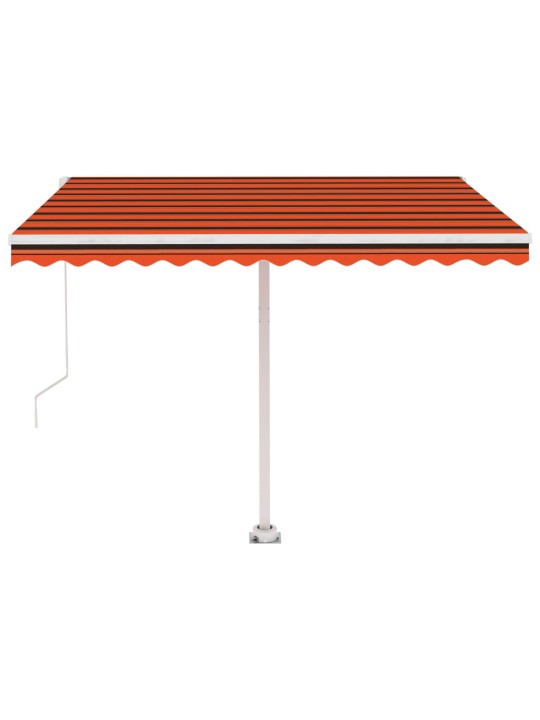 Sisäänkelattava markiisi ledillä 300x250 cm oranssiruskea