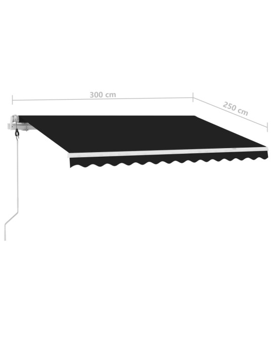 Vapaasti seisova sisäänkelattava markiisi 300x250cm antrasiitti
