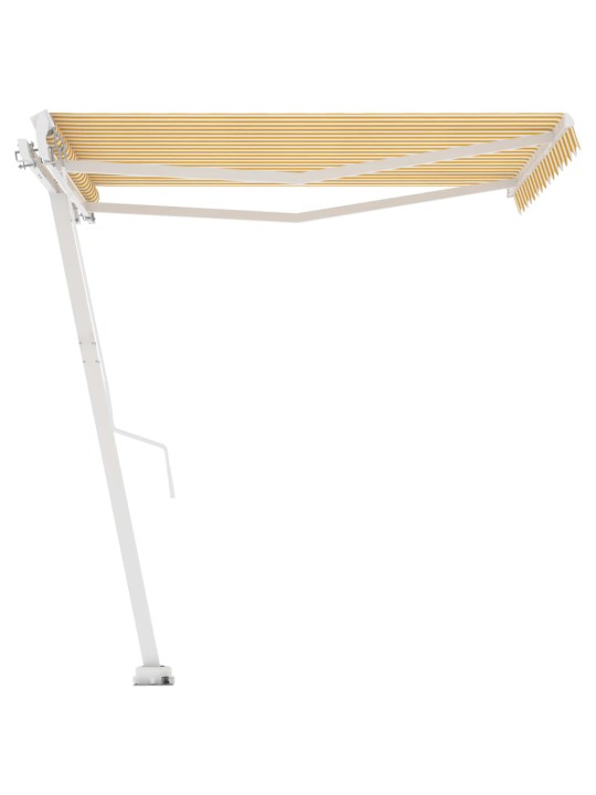 Vapaasti seisova sisäänkelattava markiisi 350x250 cm kel./valk.