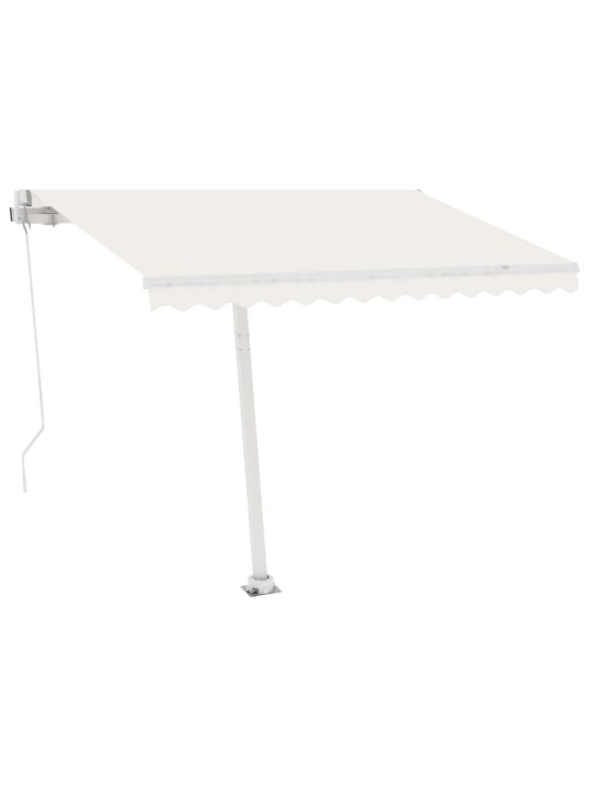 Käsin sisäänkelattava markiisi ledillä 350x250 cm kerma