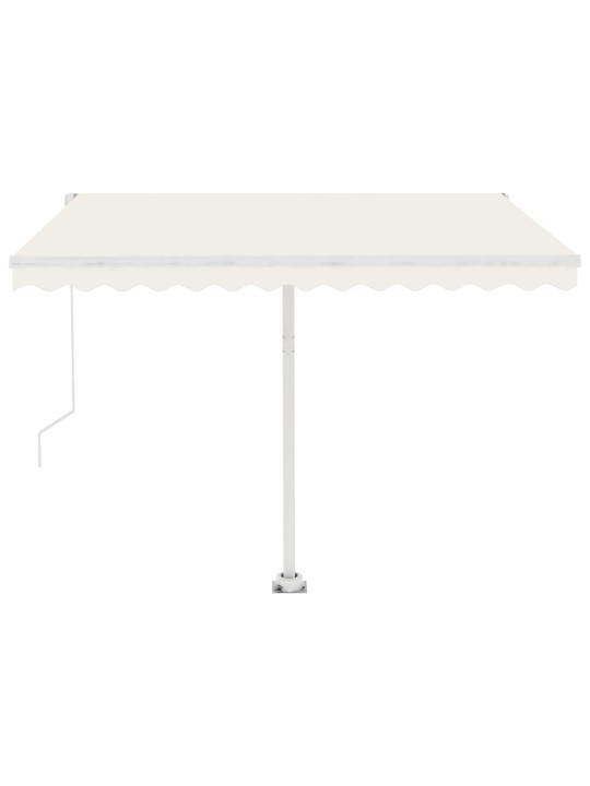 Käsin sisäänkelattava markiisi ledillä 350x250 cm kerma
