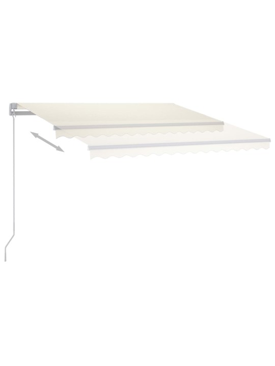 Käsin sisäänkelattava markiisi ledillä 350x250 cm kerma