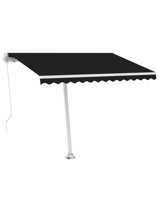 Käsin sisäänkelattava markiisi ledillä 350x250 cm antrasiitti