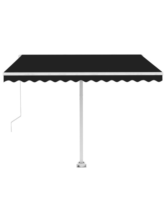 Käsin sisäänkelattava markiisi ledillä 350x250 cm antrasiitti
