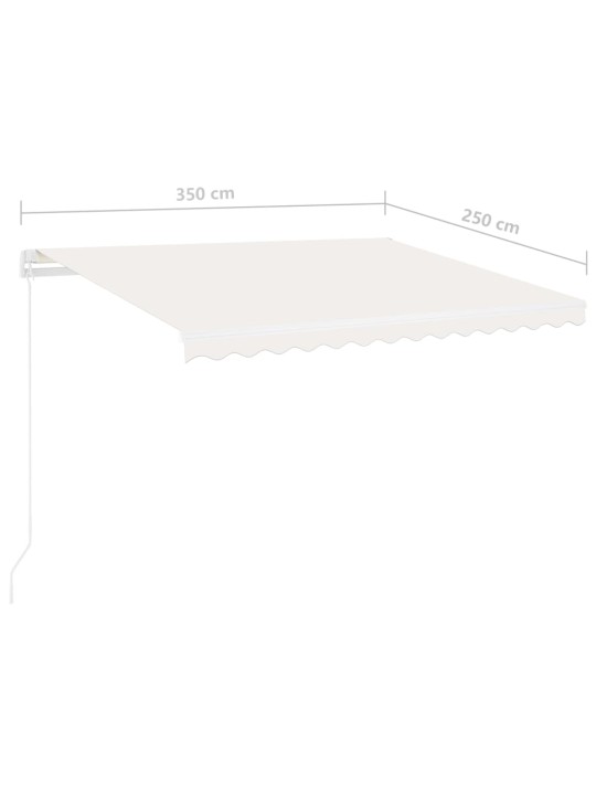 Vapaasti seisova sisäänkelattava markiisi 350x250 cm kerma