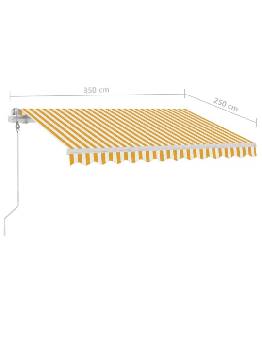 Vapaasti seisova sisäänkelattava markiisi 300x250cm keltavalk.