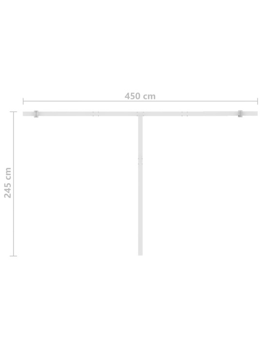 Vapaasti seisova sisäänkelattava markiisi 400x300 cm kel./valk.