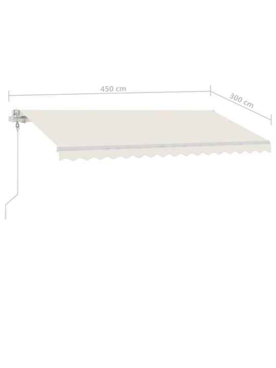 Sisäänkelattava markiisi LED ja tuulisensori 450x300cm kerma