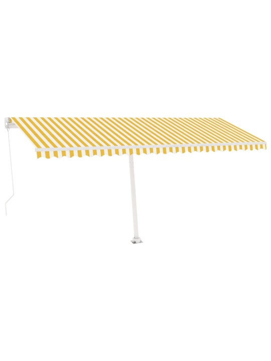 Vapaasti seisova sisäänkelattava markiisi 500x300 cm kel./valk.