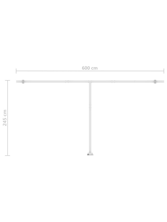 Vapaasti seisova sisäänkelattava markiisi 600x300 cm ora./rusk.