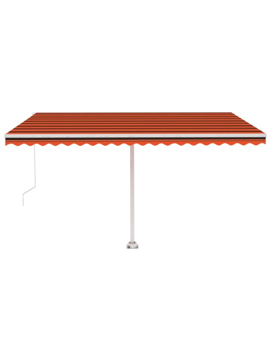 Sisäänkelattava markiisi led-valolla 4x3,5 m oranssi/ruskea