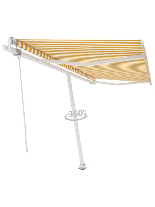 Vapaasti seisova sisäänkelattava markiisi 400x350 cm keltavalk.