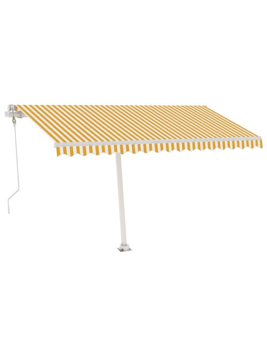 Vapaasti seisova sisäänkelattava markiisi 450x350 cm keltavalk.