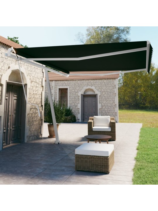 Vapaasti seisova sisäänkelattava markiisi 450x350cm antrasiitti