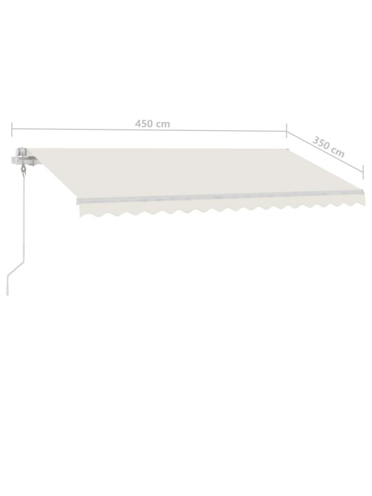 Sisäänkelattava markiisi LED/tuulisensori 450x350 cm kerma