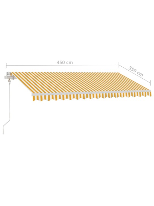 Sisäänkelattava markiisi LED/tuulisensori 450x350 cm keltavalk.