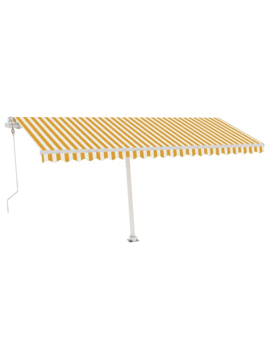 Vapaasti seisova sisäänkelattava markiisi 500x350 cm keltavalk.