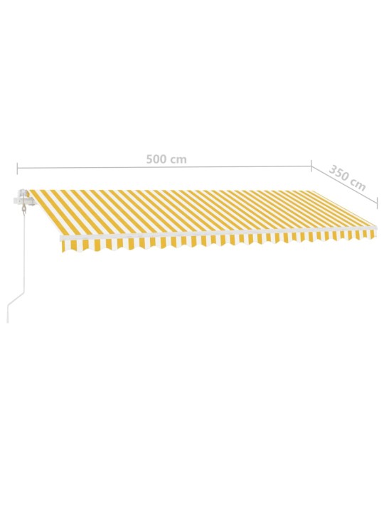 Sisäänkelattava markiisi LED/tuulisensori 500x350 cm keltavalk.