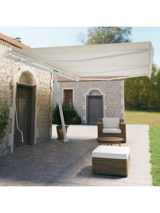 Vapaasti seisova sisäänkelattava markiisi 600x350 cm kerma