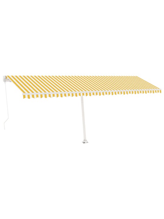 Vapaasti seisova sisäänkelattava markiisi 600x350 cm kel./valk.