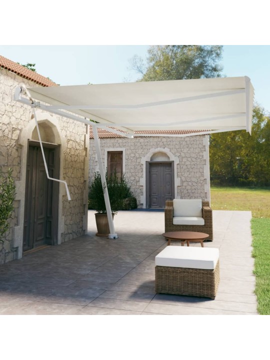 Vapaasti seisova sisäänkelattava markiisi 600x350 cm kerma