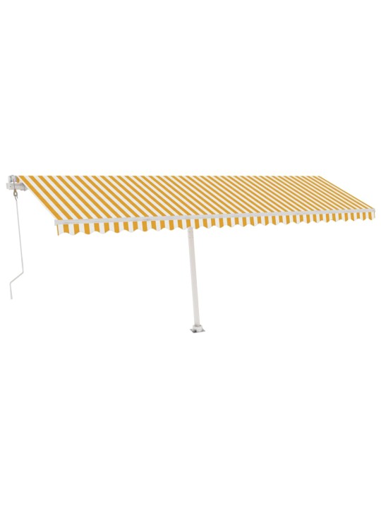 Vapaasti seisova sisäänkelattava markiisi 600x350 cm keltavalk.