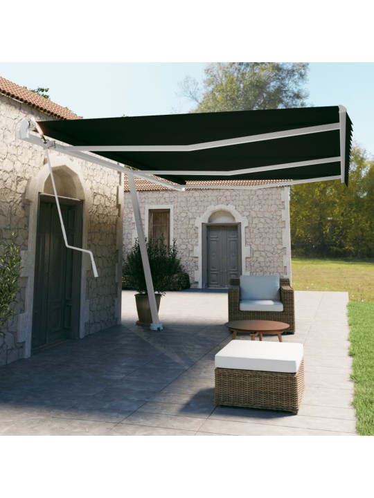 Vapaasti seisova sisäänkelattava markiisi 600x350cm antrasiitti