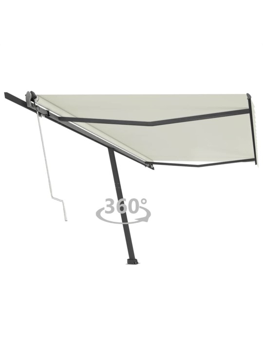 Vapaasti seisova sisäänkelattava markiisi 500x300 cm kerma