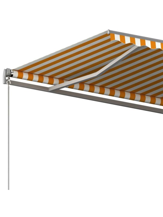 Vapaasti seisova sisäänkelattava markiisi 500x300 cm keltavalk.