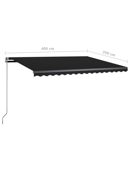 Vapaasti seisova sisäänkelattava markiisi 400x350cm antrasiitti