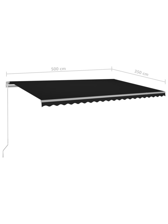 Vapaasti seisova sisäänkelattava markiisi 500x350cm antrasiitti