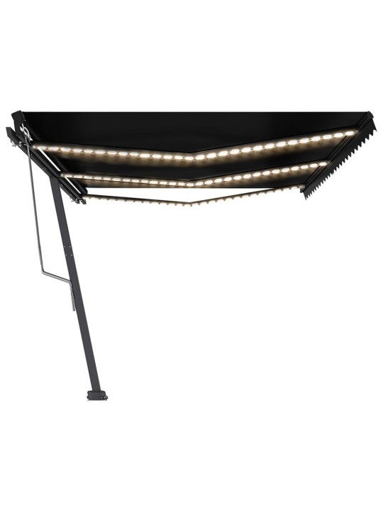 Sisäänkelattava markiisi LED/tuulisensori 600x350cm antrasiitti