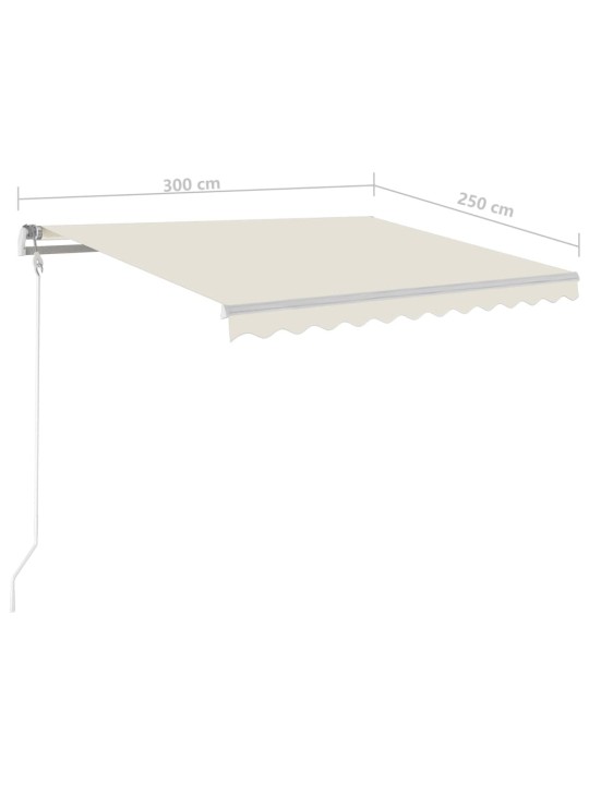 Manuaalisesti kelattava markiisi led-valot 3x2,5 m kerma